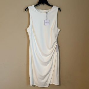 Off White Sleeveless Sheath Dress. Size 14. NWT. Premier Amour